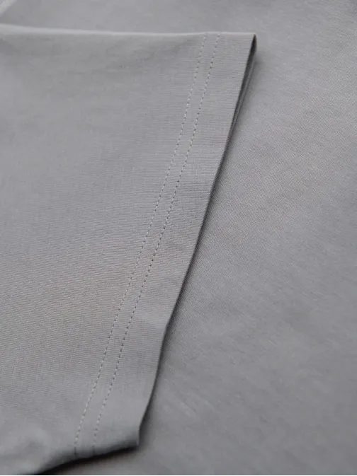 Bavlněné šedé pánské tričko s knoflíky V3 TSCT-0206