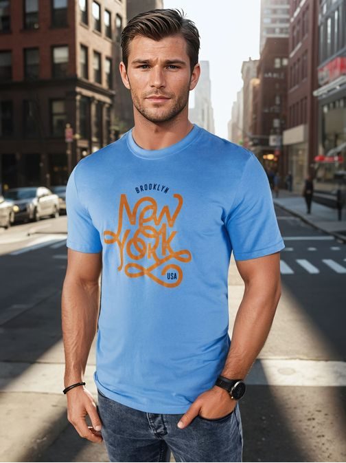 Jedinečné modré tričko s originálním potiskem