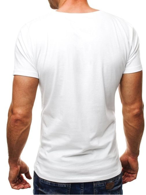 Stylové bílé pánské tričko Athletic 9032