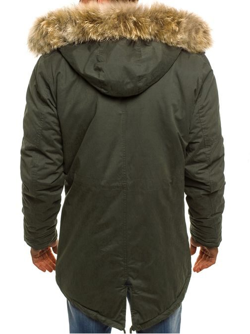 Zimní khaki bunda s kapucí X-FEEL 33183