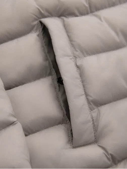 Jedinečná šedá prošívaná bunda s vysokým límcem V2 JALP-0231