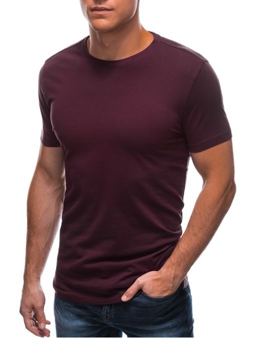 Bordó bavlněné tričko s krátkým rukávem S1683