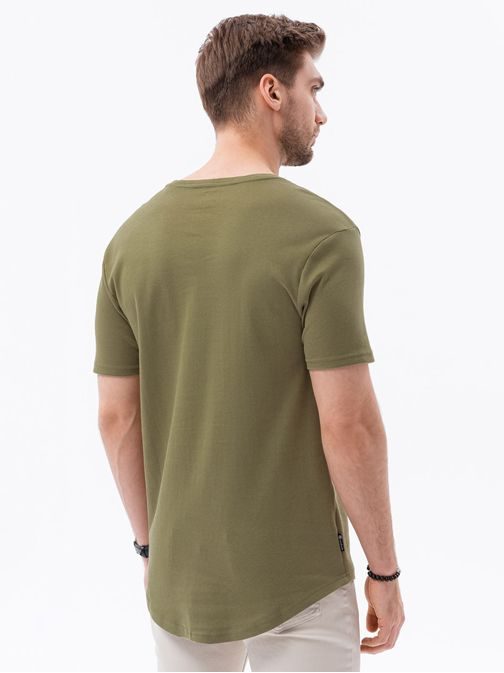Trendové olivové tričko S1387 - Budchlap.cz