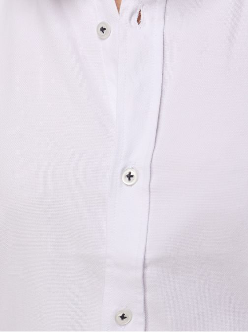 Bílá košile slim fit s krátkým rukávem