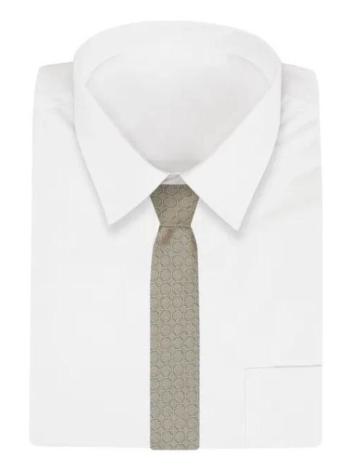 Béžová kravata s geometrickým vzorem Angelo di Monti