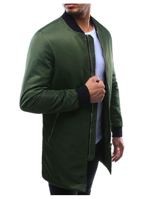 Zelená prodloužená pánská bunda
