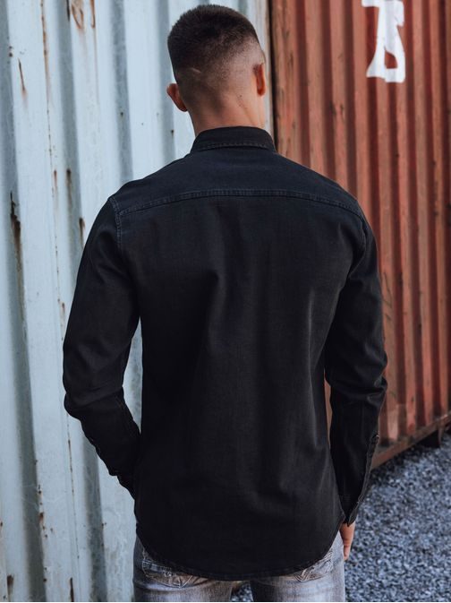 Atraktivní černá džínová košile