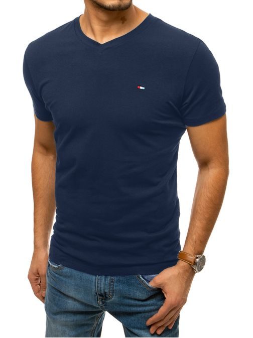 Stylové tričko v granátové barvě s V-výstřihem
