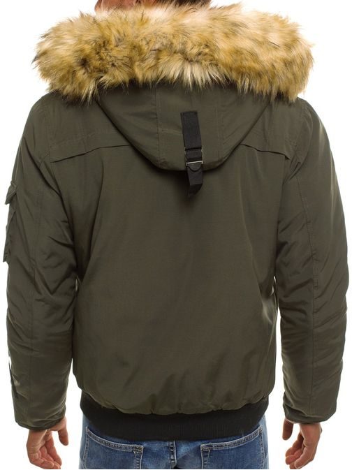 Zelená zimní bunda s kapucí X-FEEL 88660