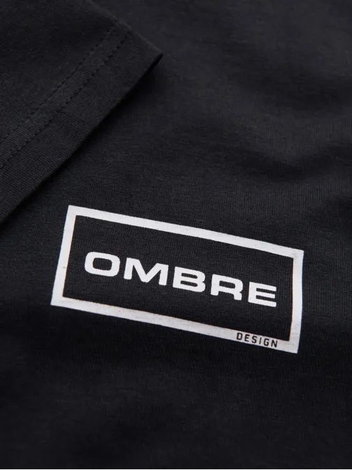 Moderní černé pánské tričko s V2 TSPT-0231