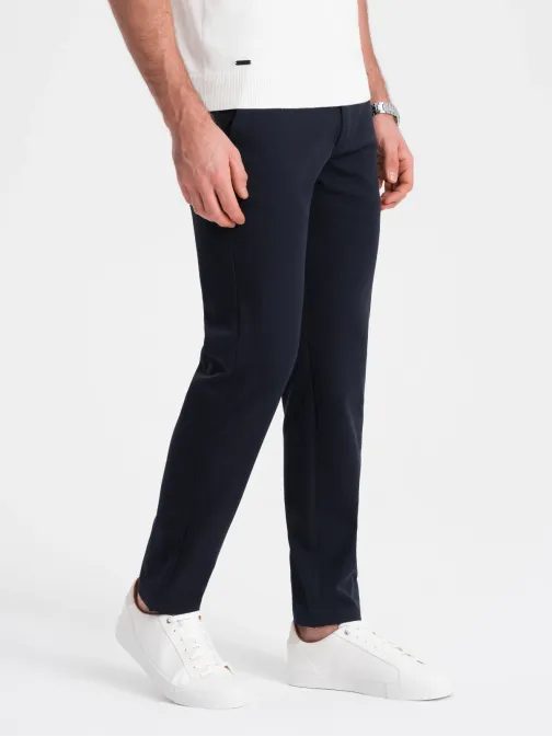 Elegantní granátové chinos kalhoty klasického střihu V3 PACP-0191