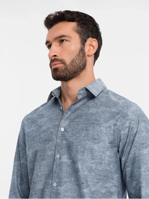 Trendy flanelová šedá košile V3 SHCS-0157