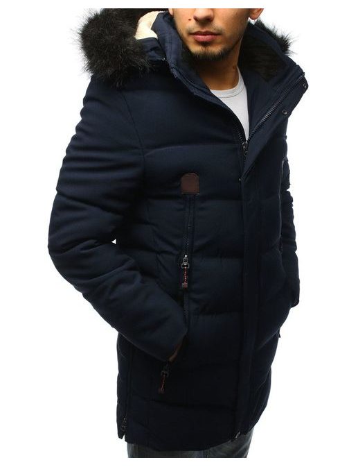 Zimní tmavě modrá bunda s kapucí