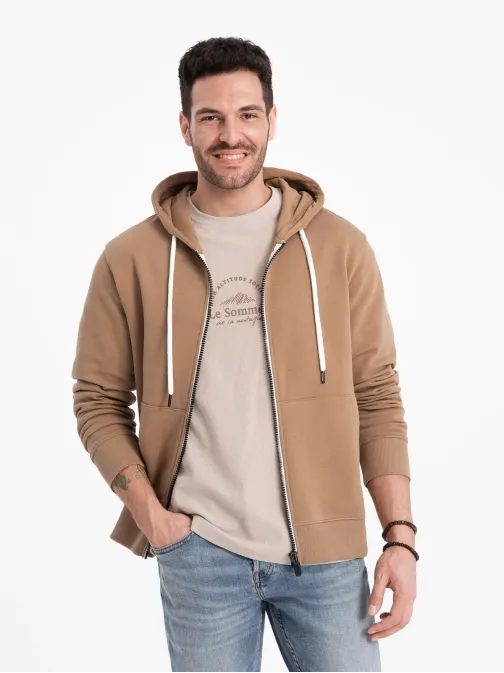 Základní hnědá mikina na zip V2 SSBZ-0178