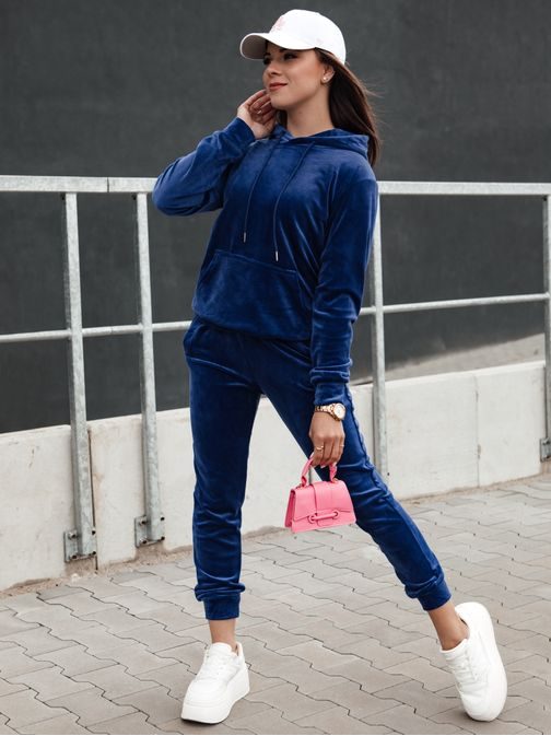 Velurová dámská světle-granátová tepláková souprava Relax Fit