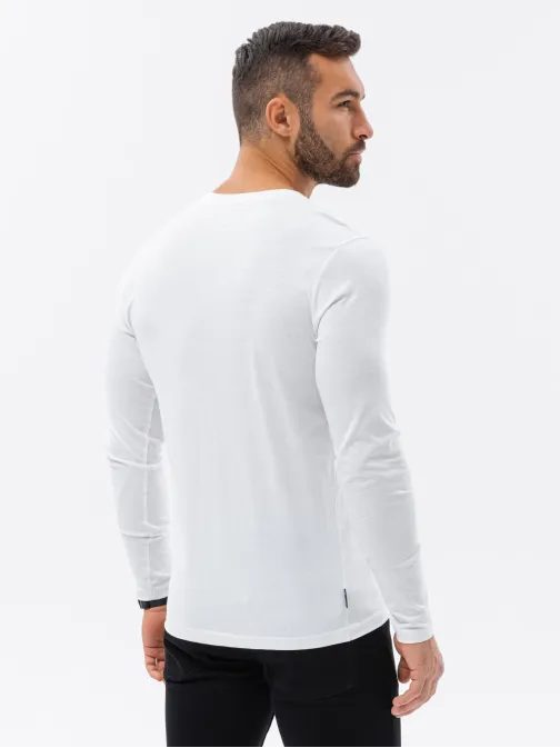 Tričko s dlouhým rukávem v bílé barvě L133