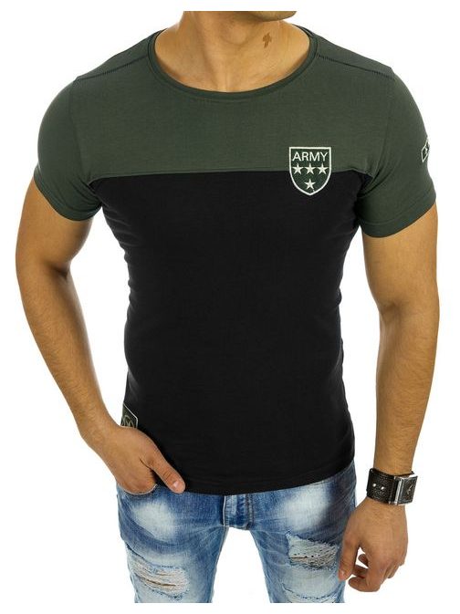 Zeleno-černé pánské trendy tričko
