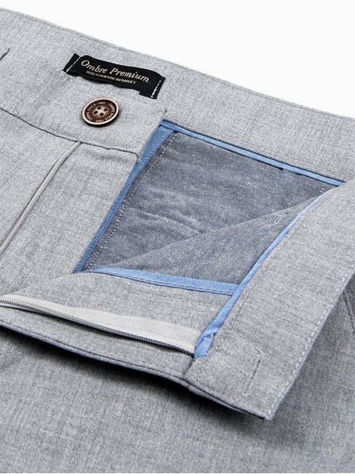 Elegantní pánské chinos kalhoty světlo šedé P832