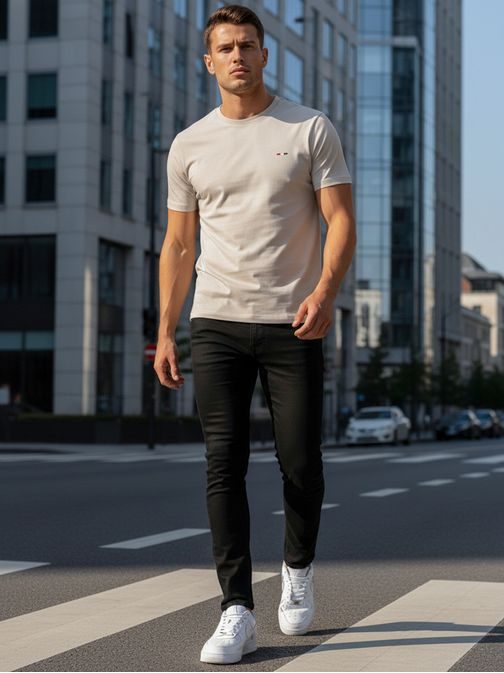Trendy světle hnědé tričko s krátkým rukávem a s logem