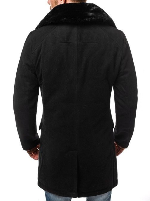 Jedinečný černý pánský kabát OZONEE O/88872