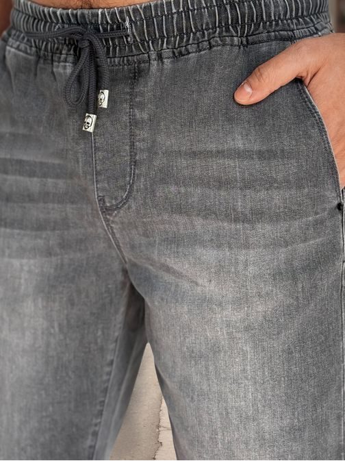 Módní šedé džínové šortky