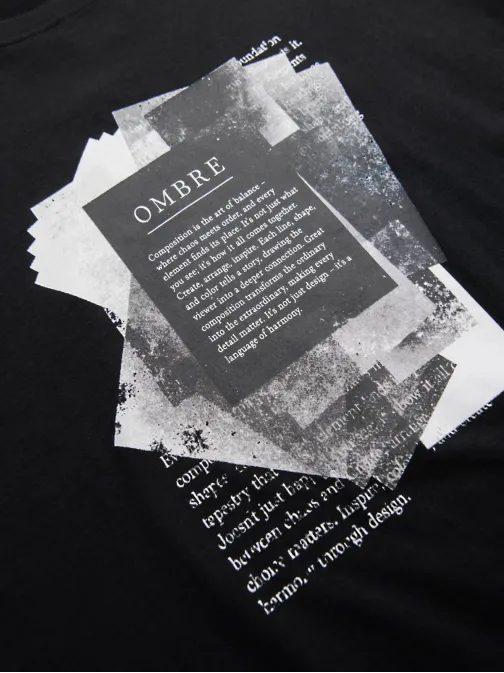 Černé pánské tričko s moderním potiskem V1 TSPT-0261