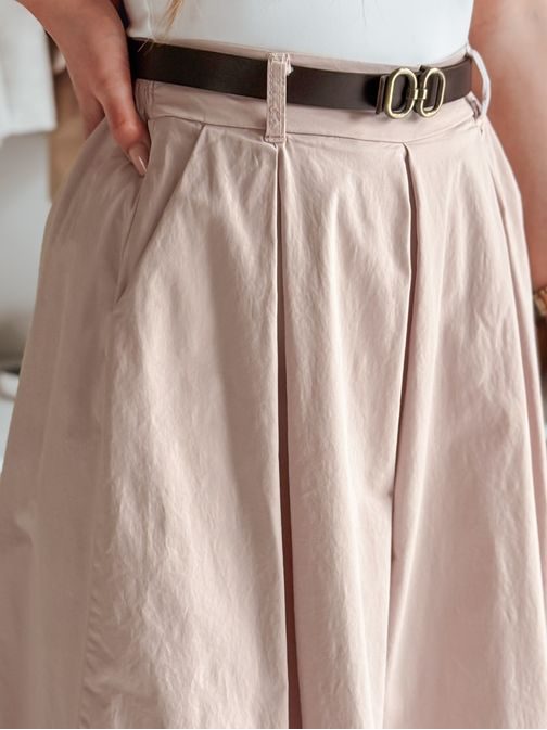 Široké kalhoty s páskem růžové FLOWES
