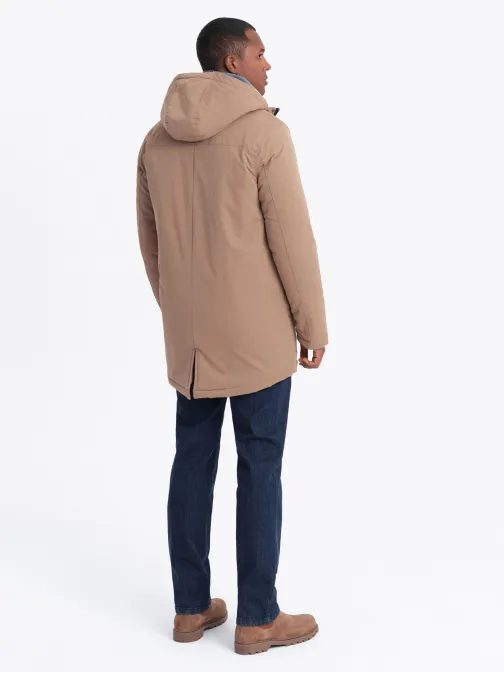 Trendy béžová pánská parka na zimu V1 JALJ-0181