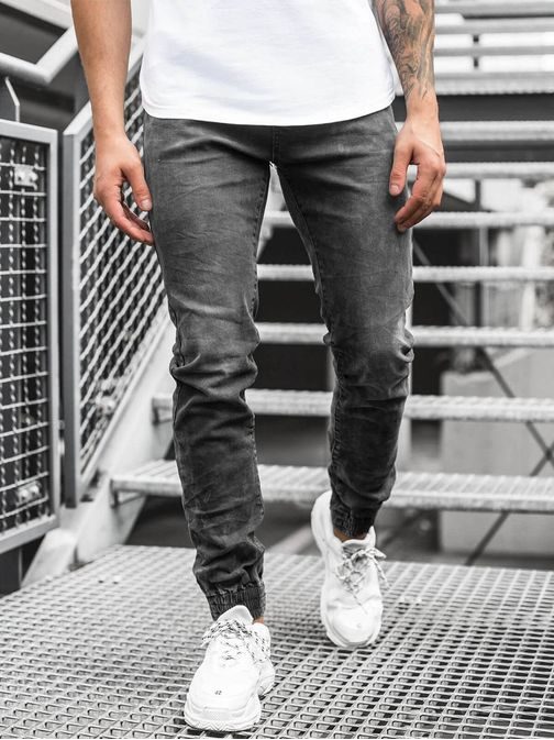 Stylové černé jogger džíny O/TF064Z