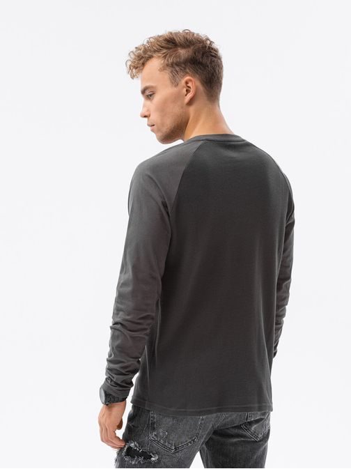Pohodlné tmavě šedé tričko s dlouhým rukávem L137