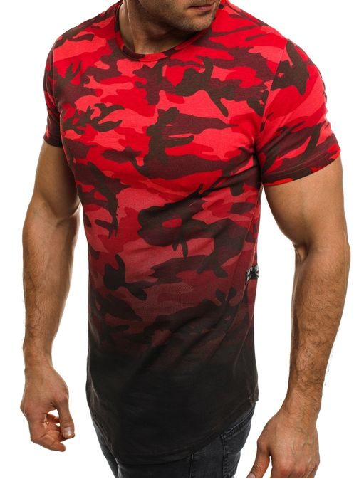 Atraktivní pánské maskáčové červené tričko BREEZY 525BT