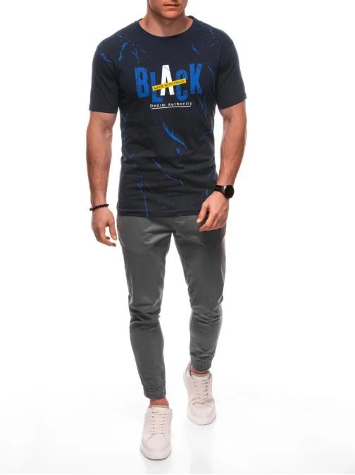 Tmavě modré tričko s originálním potiskem S2028