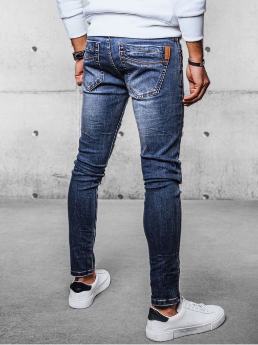 Stylové děravé modré pánské džíny