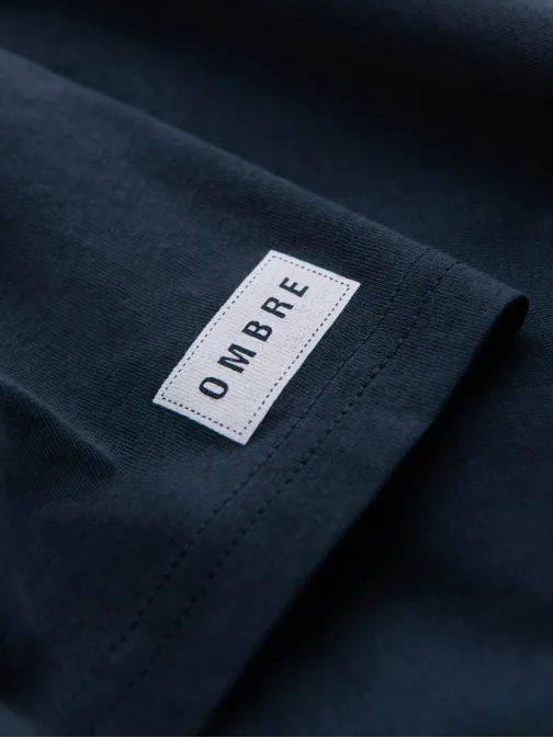 Zajímavé modré tričko s potiskem v3 om-tspt-0137