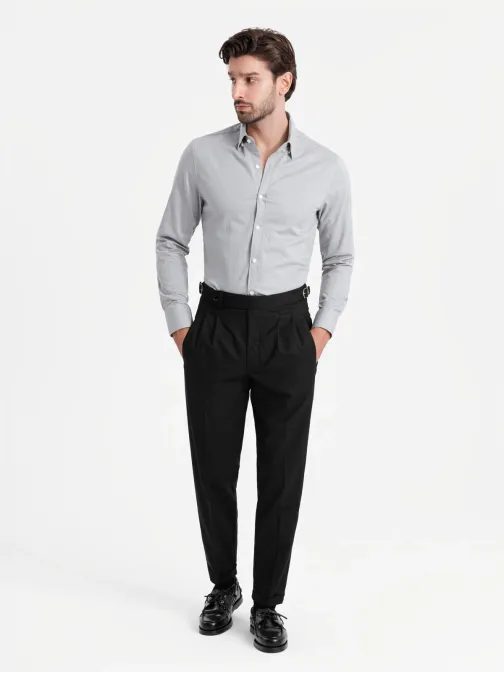 Módní šedá košile slim-fit V2 SHCS-0175