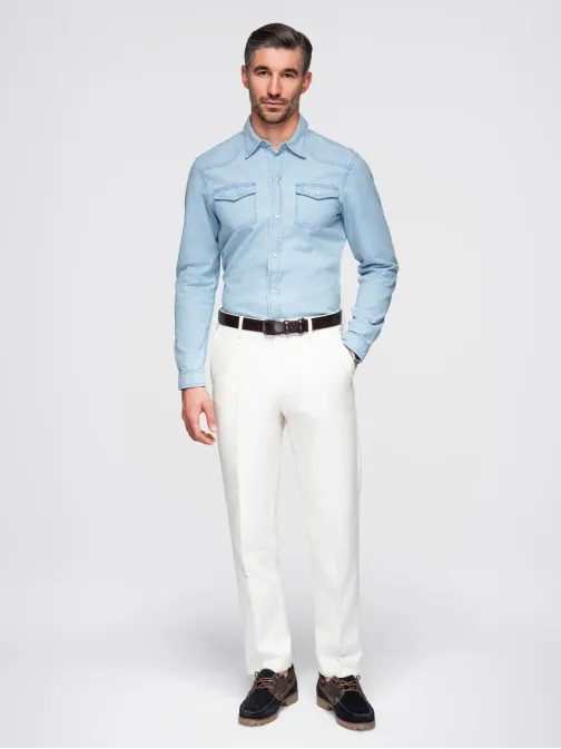 Světle modrá košile DENIM V1 SHDS-0210