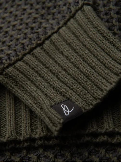 Cool pánský ležérní svetr olivový V2 OM-SWSW-0122