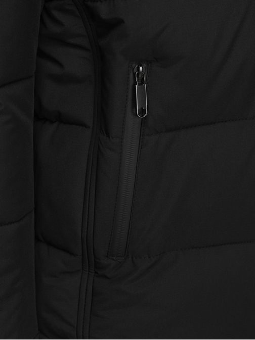 Trendy černá bunda na zimu s kapucí