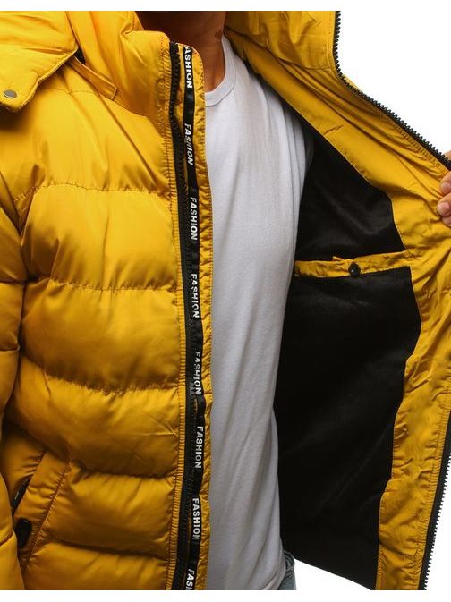 Prošívaná zimní bunda v žluté barvě