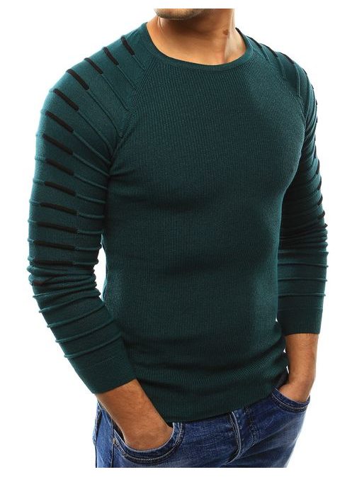 Zelený moderní pánský svetr