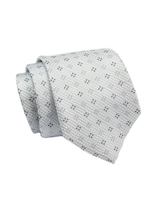 Vzorovaná kravata v šedé barvě Angelo di Monti