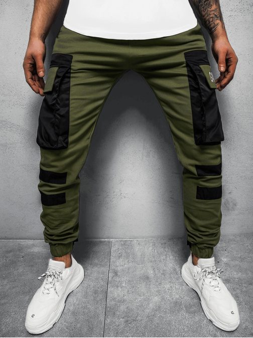 Stylové khaki joggery G/11131