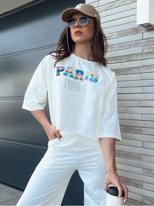 Dámský trendy ecru komplet Milekan