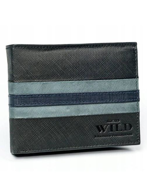 Trendy černá peněženka s barevnými pásky