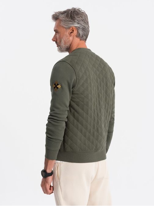 Olivová bomber mikina V3 B1422