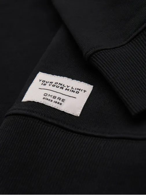 Módní černá mikina bez kapuce V5 SSBN-0271