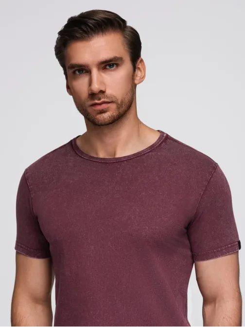 Pánské vínové tričko se sepraným vzorem V3 TSWT-0116