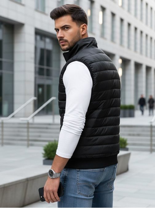 Černá stylová vesta bez kapuce