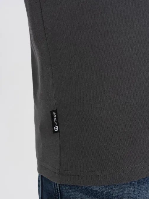 Jednoduché bavlněné tričko s dlouhým rukávem graphite v6 om-lsbl-0106