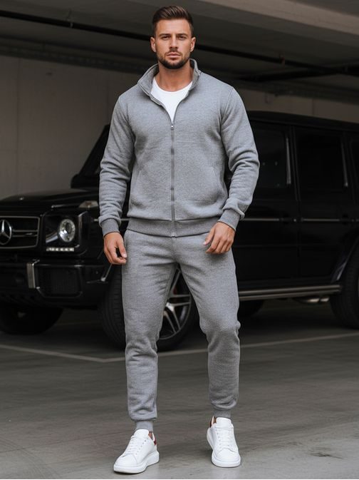 Jednoduchá pánská tepláková souprava antracitová